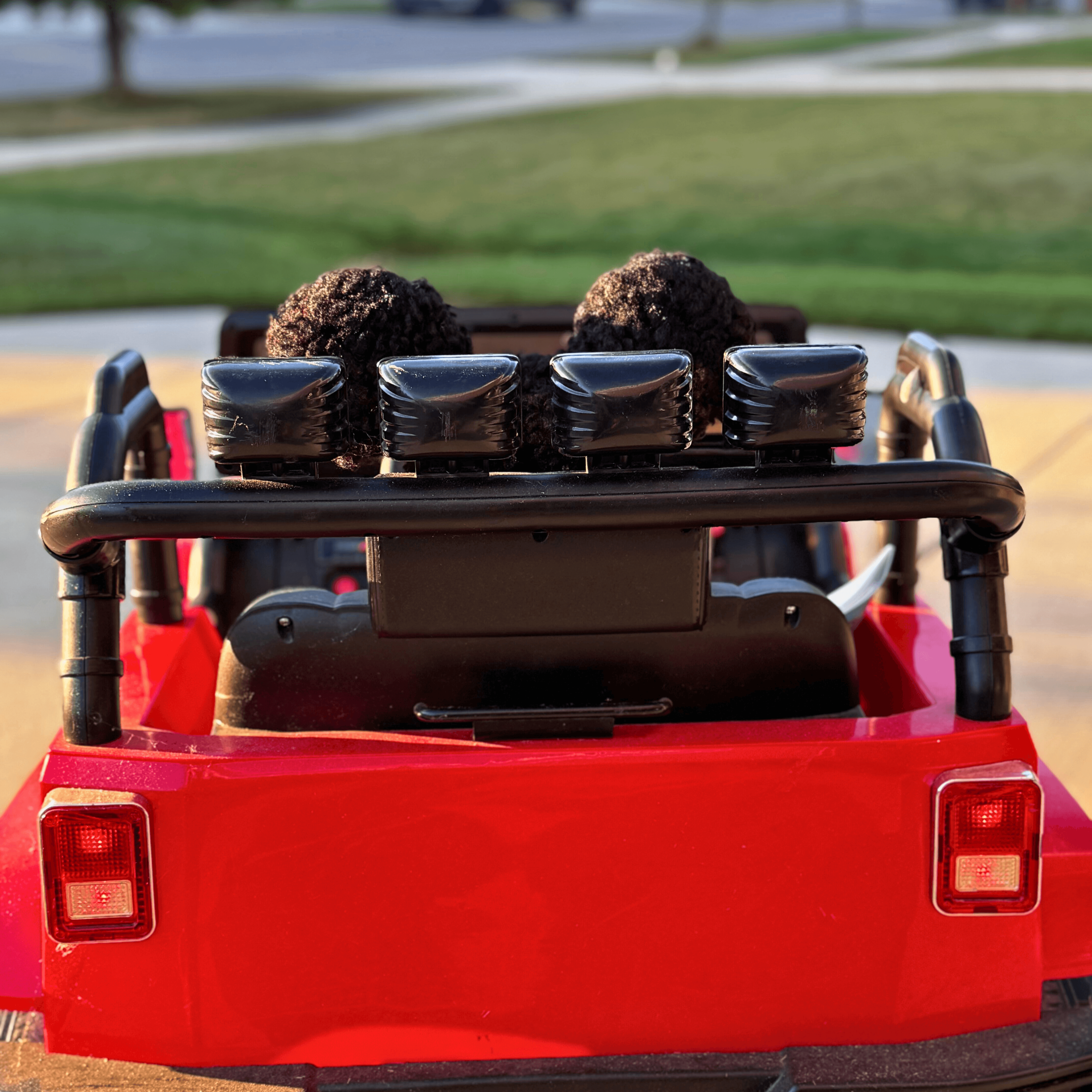 Cory the Car plush in jeep