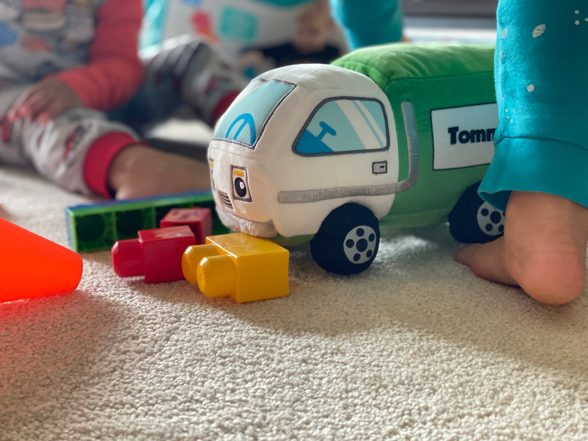 Tommy trash truck plush at playtime
